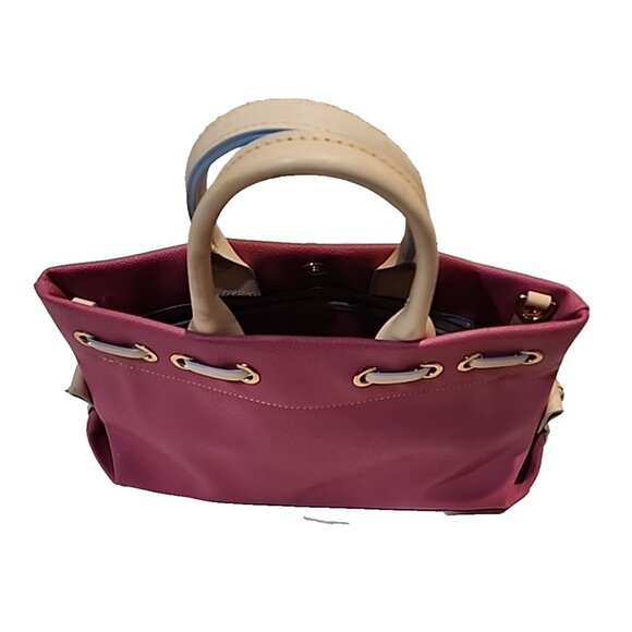 DOONEY & BOURKE Hot Pink MADE IN USA Leather Tassel Tote Crossbody bag vintage - Picture 15 of 16